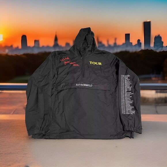 AstroWorld Travis Scott Tour INDEPENDENT Windbreaker Jacket Wish You Were Here L - Picture 1 of 14